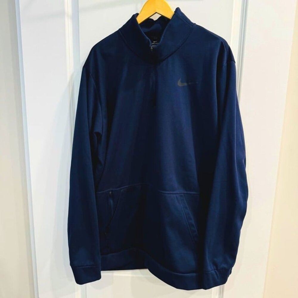 Men's Nike Therma Drifit 4XL navy blue 1/4 zip training top sweatshirt Standard